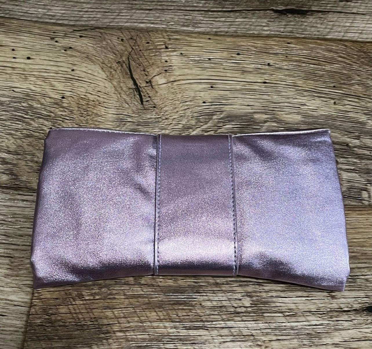 Versace Parfums purple satin bow clutch bag