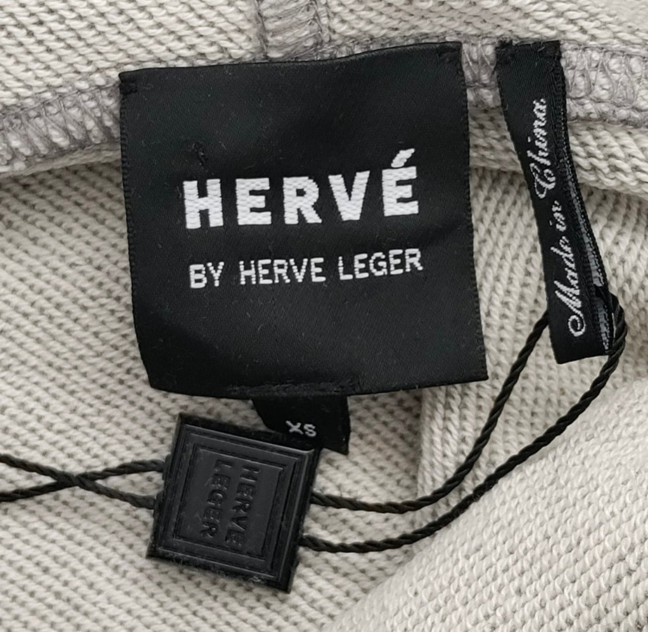 Herve by Herve Leger Cropped Hooded Sweatshirt
