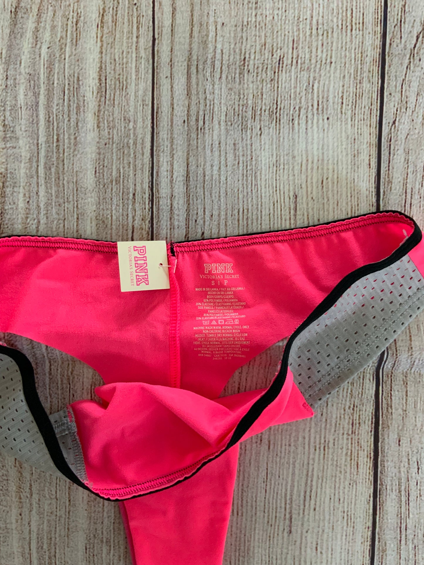 NWT Pink Victoria’s Secret Pink And Gray Thong