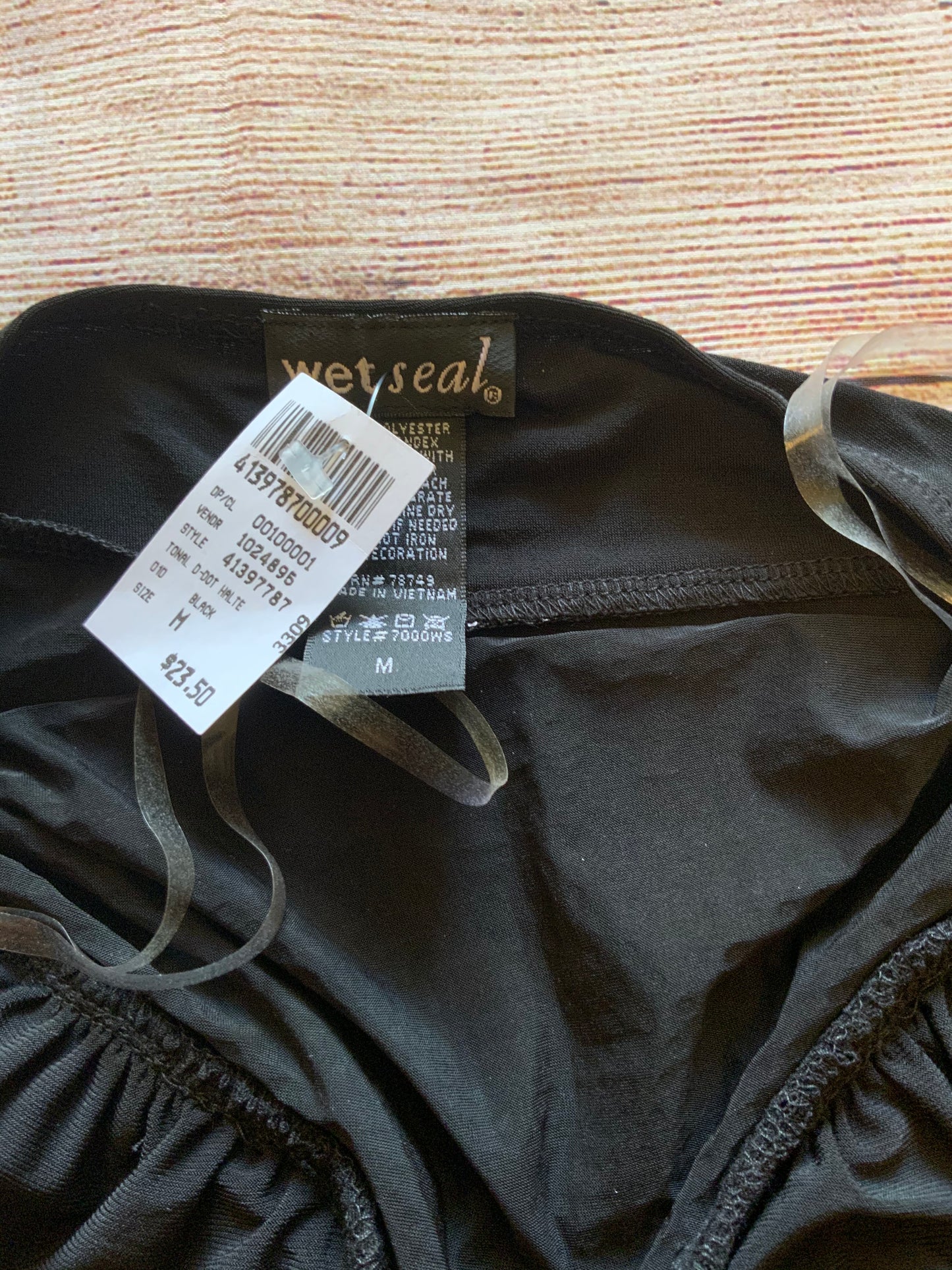 NWT Wet Seal Black And Sequence Halter Top