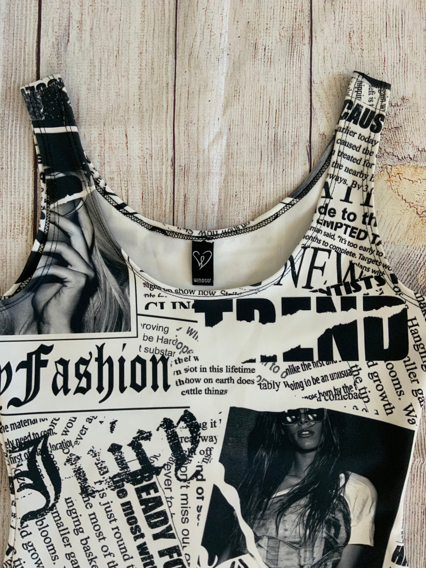 Windsor Fashion Newspaper Bodysuit