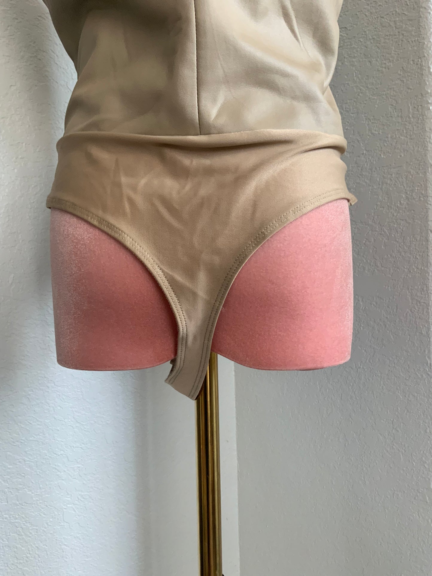 NWT Sincerely Jules Faux Leather Nude Bodysuit
