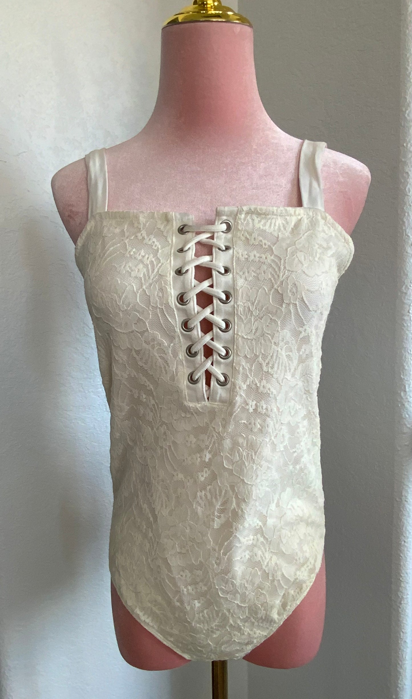 Express One Eleven Ivory Lace Bodysuit