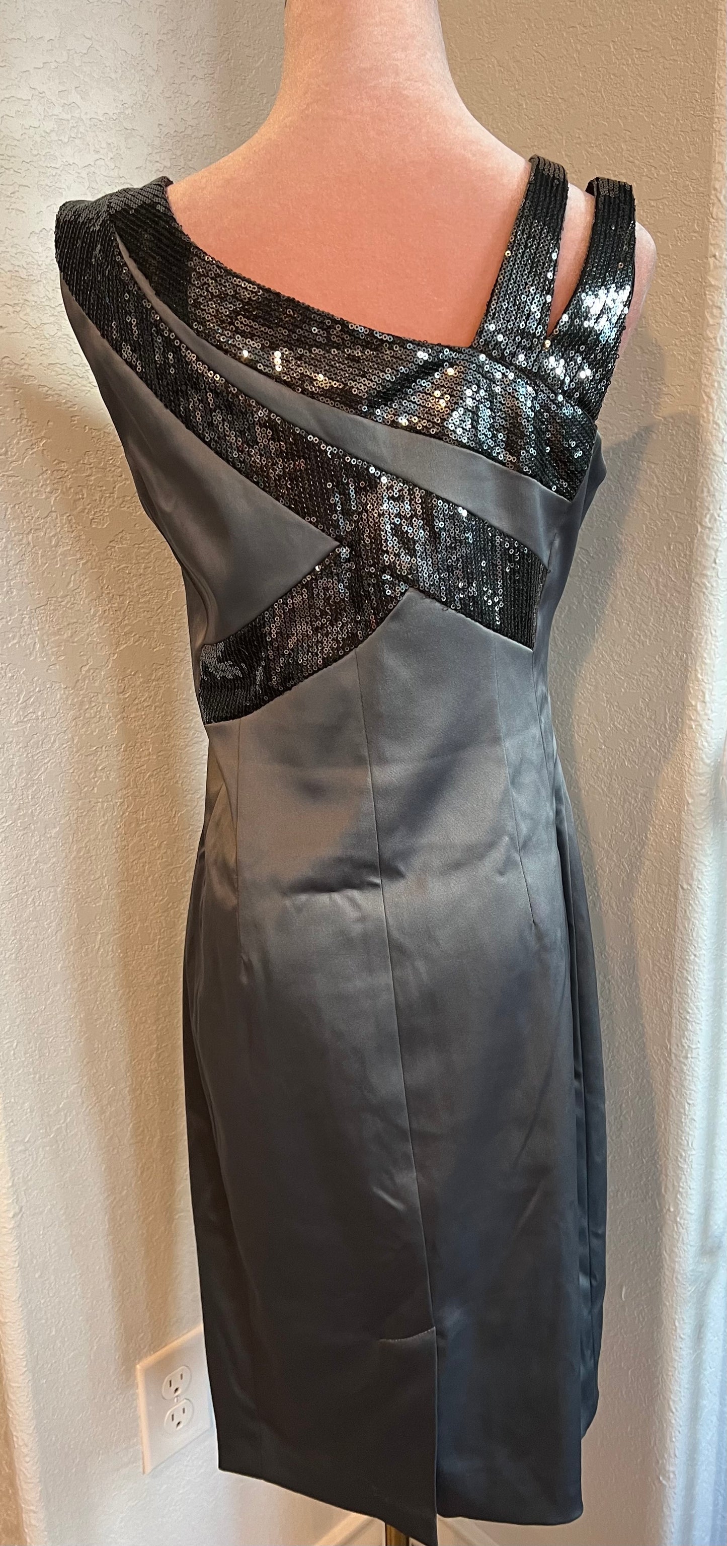 Signature By Sangria Gray Sequence Dress