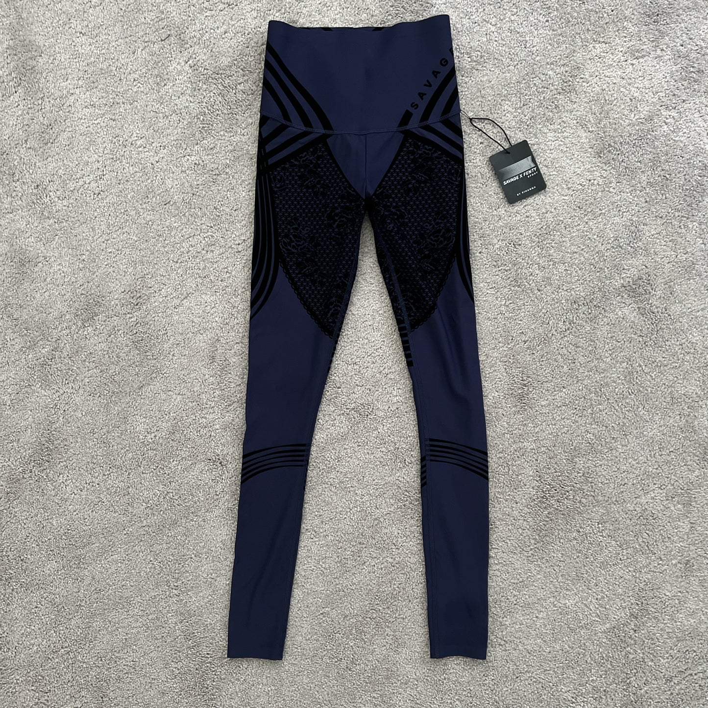 Savage X Fenty Sport Ocean Cavern Blue Leggings Size Small (US 4-6)