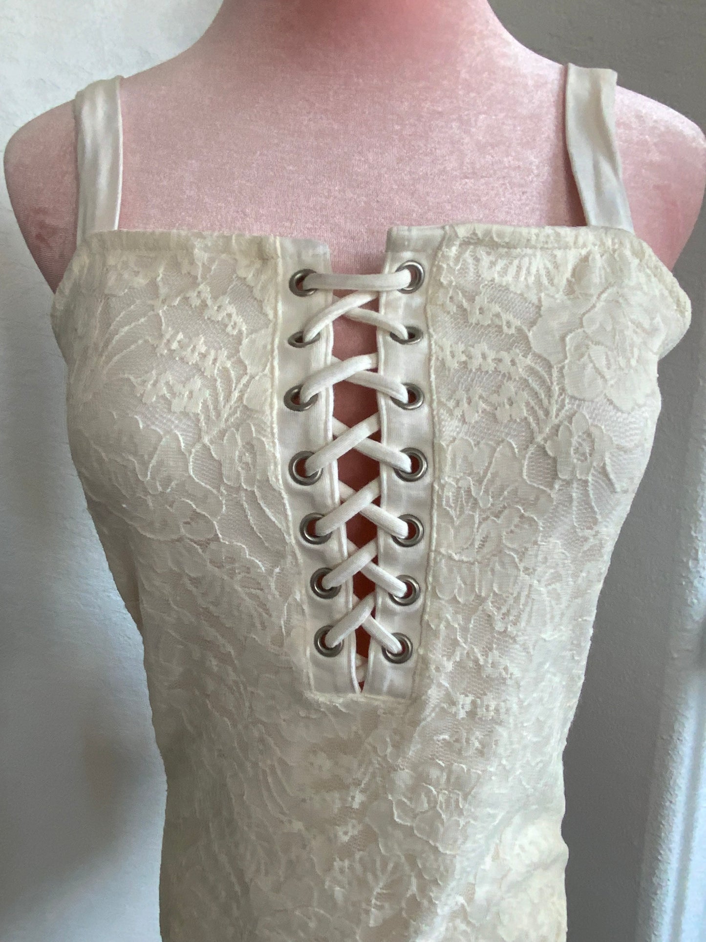 Express One Eleven Ivory Lace Bodysuit