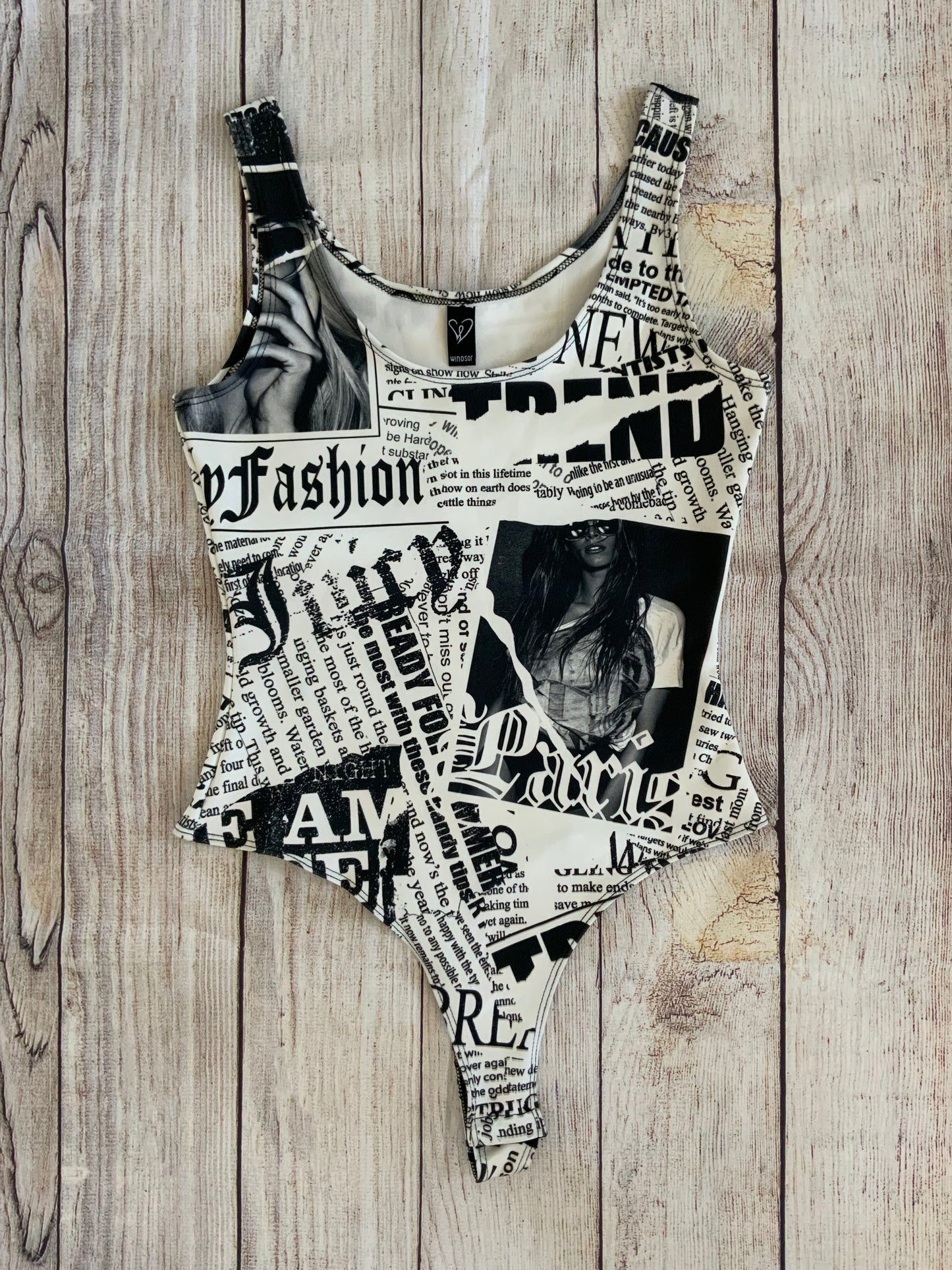 Windsor Fashion Newspaper Bodysuit