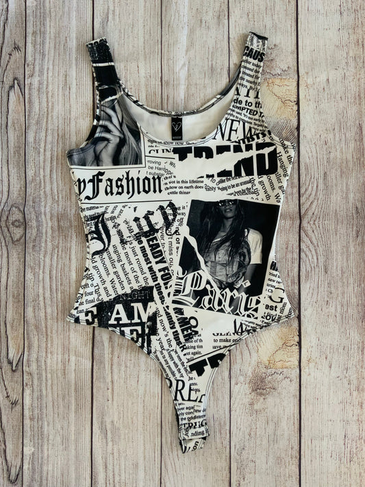 Windsor Fashion Newspaper Bodysuit
